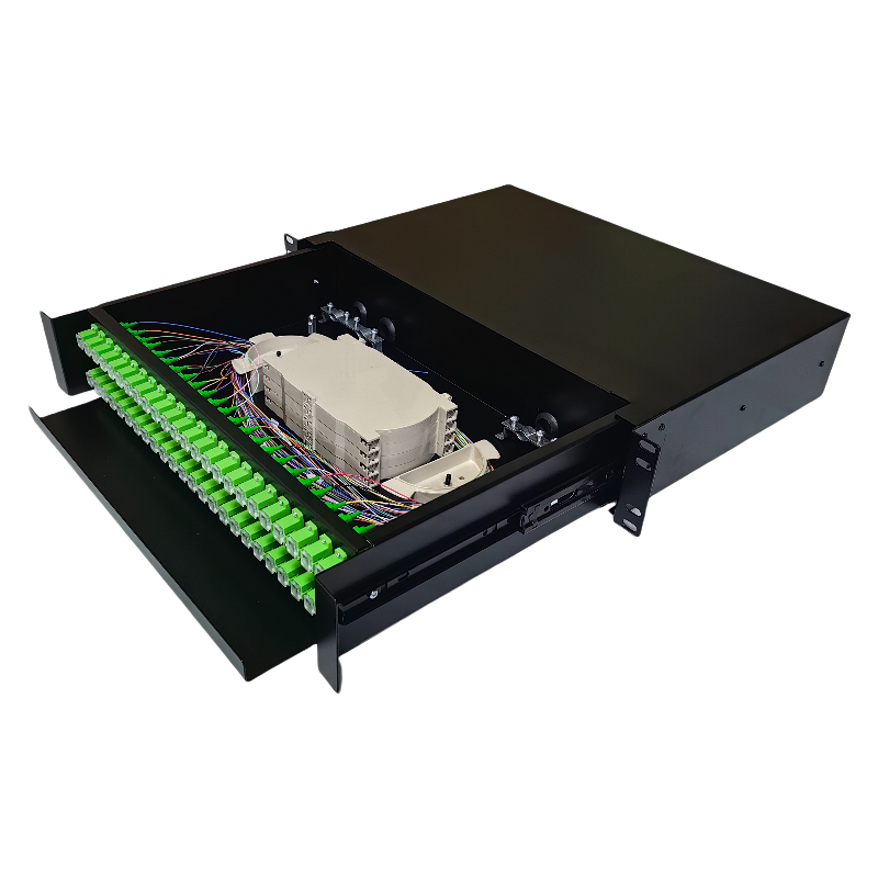 SODF2U48F-SC-APC ODF Optical Distribution Frame 19 inch 2U Rack Mounted Drawer Type ODF 48 Cores Fiber Optic Patch Panel